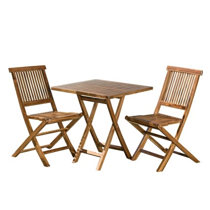 Salon de jardin en bois teck huilé MAEVA - 2 personnes