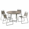Emile Teak Wood Garden Set - Gray - 4/6 pers - Round Table 120 cm