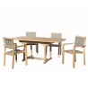 Teak Wood Garden Furniture Set - 4/6 Seater - Extendable Rectangular Table