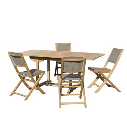Teak Wood Garden Furniture Set - 4/6 Person Outdoor Dining Set