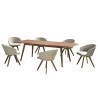 Salon de jardin VICTOIRE en bois 8/10 pers - Table extensible et fauteuils en rotin