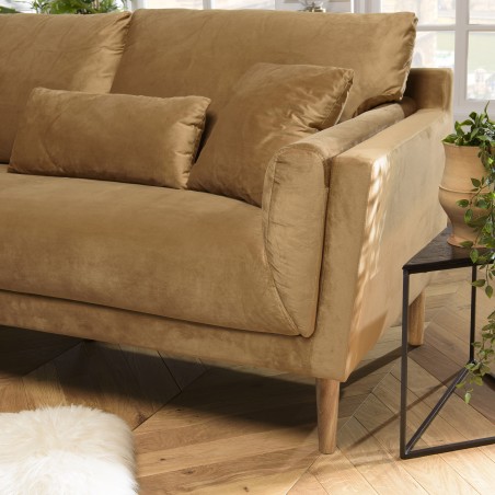 NELSON PARIS 3-Seater Sofa in Camel Fabric