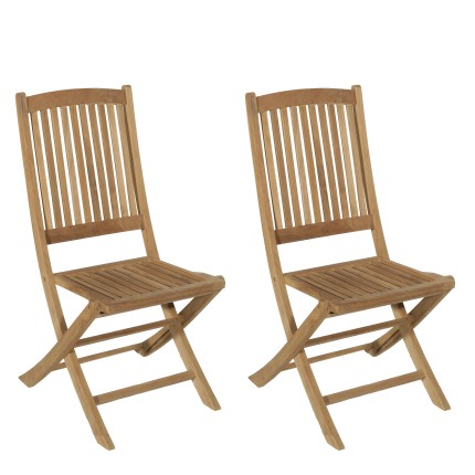 Ensemble 2 chaises de jardin Lombock en teck