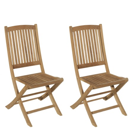 Ensemble 2 chaises de jardin Lombock en teck