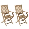 Ensemble de 2 fauteuils de jardin en bois Teck