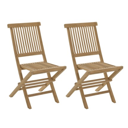 Ensemble 2 chaises jardin Java bois Teck