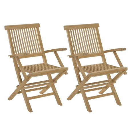 Ensemble 2 fauteuils jardin Java bois Teck