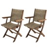 VICK - Set of 2 Folding Garden Armchairs | Acacia Wood & Rattan