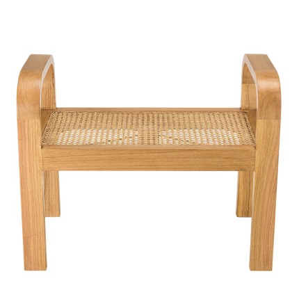 Tabouret LORINE en bois de Mindi et rotin naturel