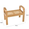 Tabouret LORINE en bois de Mindi et rotin naturel