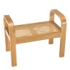 Tabouret LORINE en bois de Mindi et rotin naturel