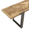 CARLA TV Stand - Wooden Chevron Top and Black Metal Legs
