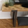 CARLA TV Stand - Wooden Chevron Top and Black Metal Legs
