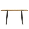 CARLA - Wooden Chevron Console with Black Metal Legs