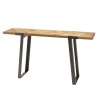 CARLA - Wooden Chevron Console with Black Metal Legs
