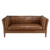Canapé marron MILANO vintage cuir 3 places OCTAVE
