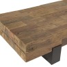 MATHIS Rectangular Brown Coffee Table | Solid Wood Beams