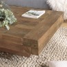 MATHIS Square Brown Solid Wood Coffee Table