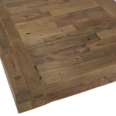 MATHIS Square Brown Solid Wood Coffee Table
