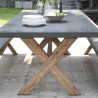 HECTOR - Concrete Fibre and Acacia Garden Furniture Set for 8 People