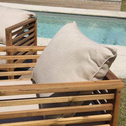Victoire Acacia Wood Garden Furniture Set for 5 People - Outdoor Lounge Set
