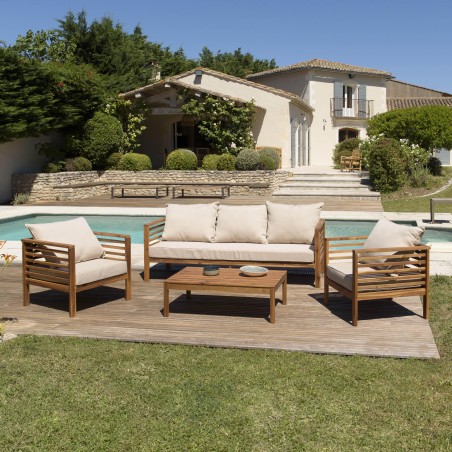 Victoire Acacia Wood Garden Furniture Set for 5 People - Outdoor Lounge Set