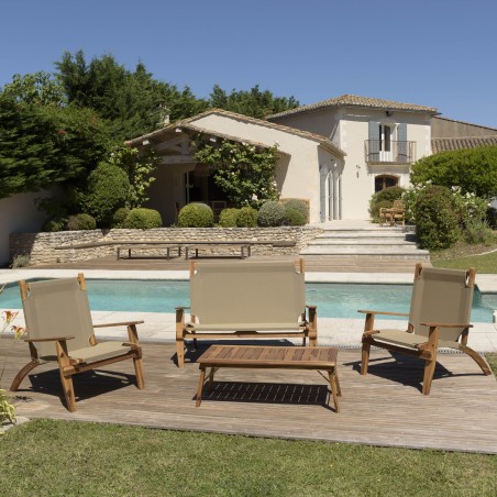 VICTOIRE Acacia Wood Garden Furniture Set for 4 People - Outdoor Patio Set