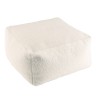 AGATHE Square Pouffe 53x53cm - White Bouclé Fabric