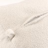 AGATHE Square Pouffe 53x53cm - White Bouclé Fabric