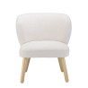Fauteuil AGATHE en tissu bouclette blanc