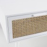 Table basse blanche SMANDY - 2 tiroirs 1 niche