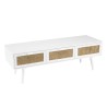 SMANDY White TV Stand with 3 Drawers