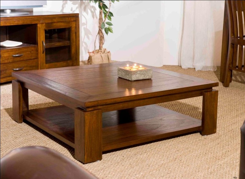 LORINE Square Brown Coffee Table 90x90cm - Mindi Wood LORINE Square Brown Coffee Table 90x90cm - Mindi Wood