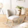 Fauteuil AGATHE en tissu bouclette blanc