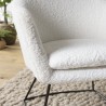 Fauteuil AGATHE en tissu bouclette blanc