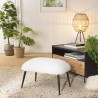 Tabouret AGATHE - Cosy en tissu bouclette blanc