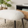 Tabouret AGATHE - Cosy en tissu bouclette blanc