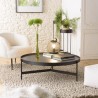 DALY Black Round Coffee Table 102x102cm - Metal Base