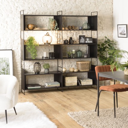 Étagère DALY 10 niches 5 niveaux noire en métal