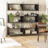 DALY Shelf Unit with 10 Compartments and 5 Levels - Black Metal Base