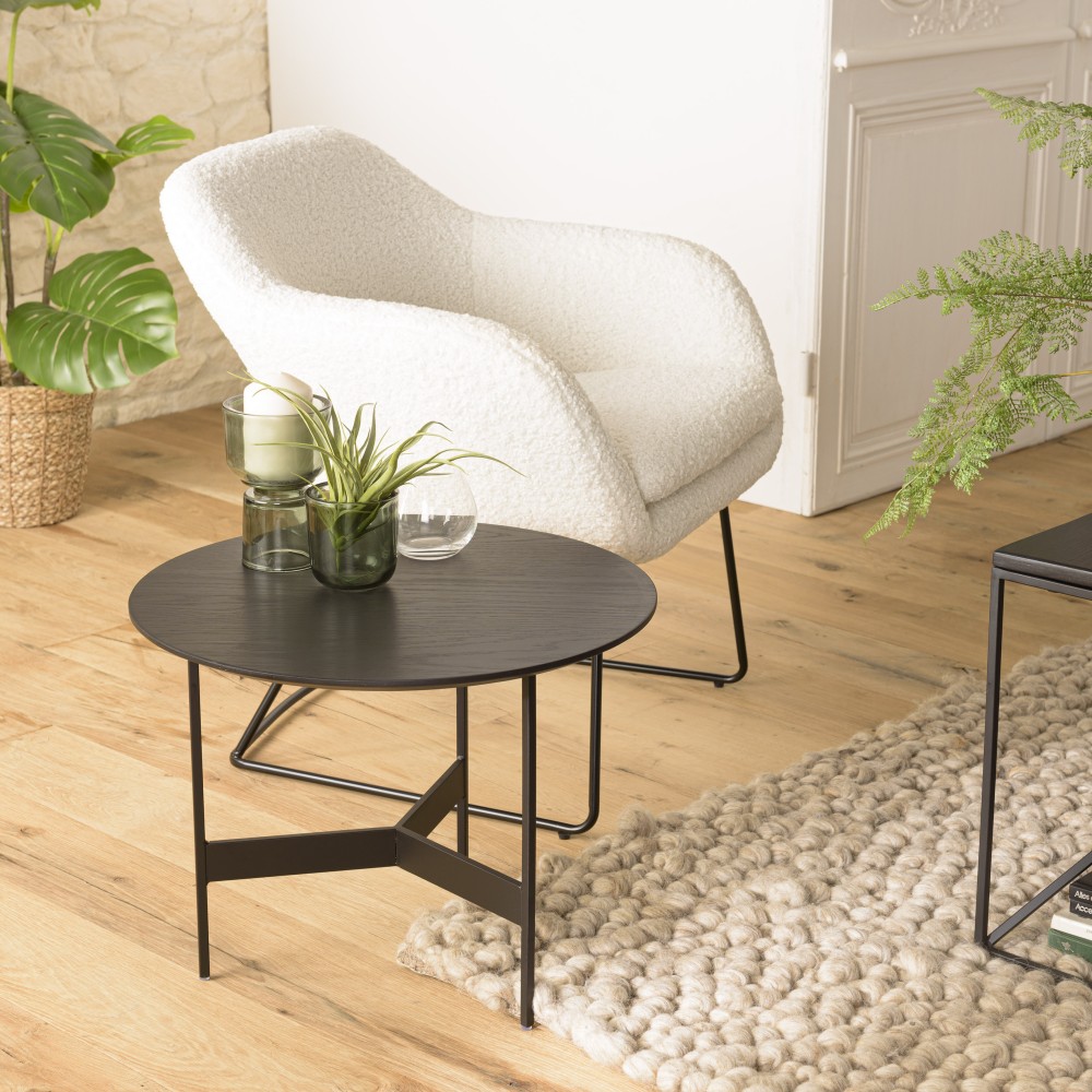 Table basse ronde noire DALY 50x50cm Table basse ronde noire DALY 50x50cm