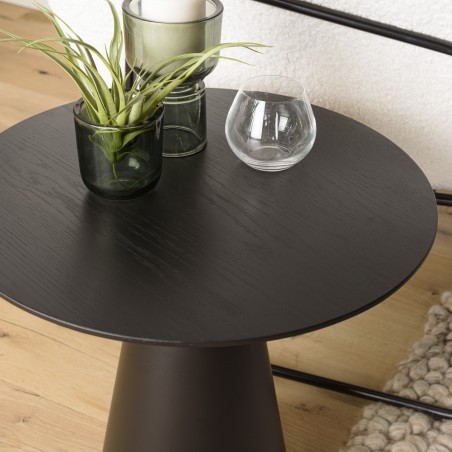 Table d’appoint DALY ronde noire 50x50cm