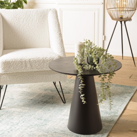 Table d’appoint DALY ronde noire 50x50cm