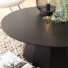 DALY Black Round Coffee Table 90x90cm - 100% Wood Functional Design
