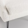 AGATHE Armchair - White Bouclé Fabric, Black Metal Legs