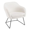Fauteuil AGATHE en tissu bouclette blanc