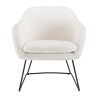 Fauteuil AGATHE en tissu bouclette blanc