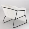 AGATHE Armchair - White Bouclé Fabric with Black Metal Legs