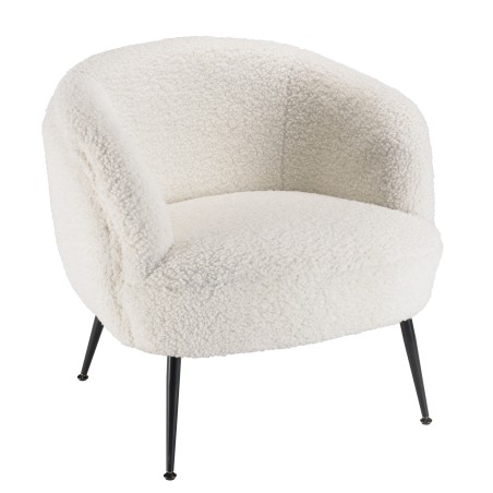 Fauteuil AGATHE - Tissu bouclette blanc - Cosy et design