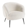 Fauteuil AGATHE - Tissu bouclette blanc - Cosy et design